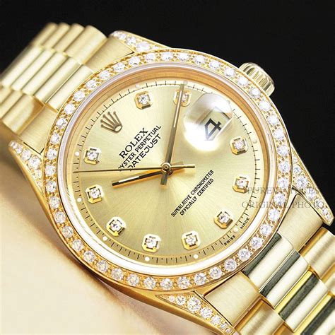 18k gold rolex for mens|18k gold rolex with diamonds.